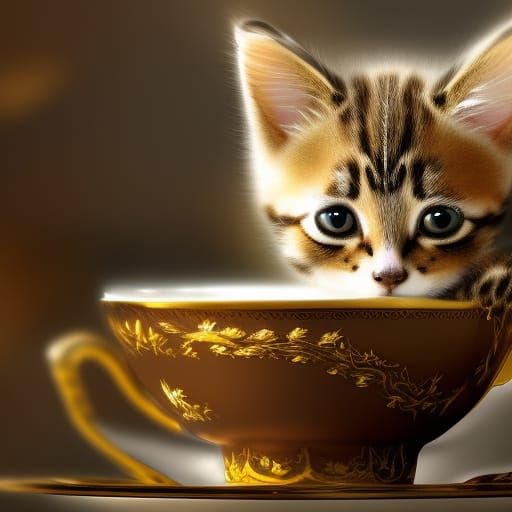 kitten in a teacup