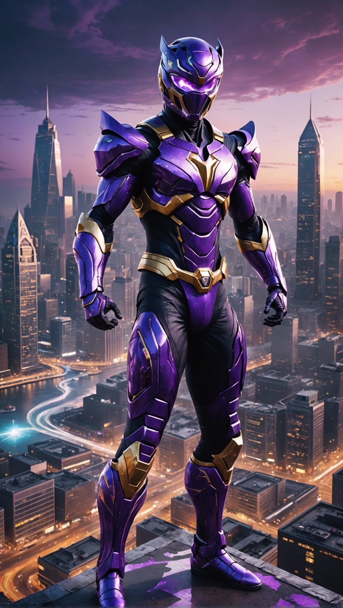 Photorealistic full body portrait of a Power Ranger, inspire...