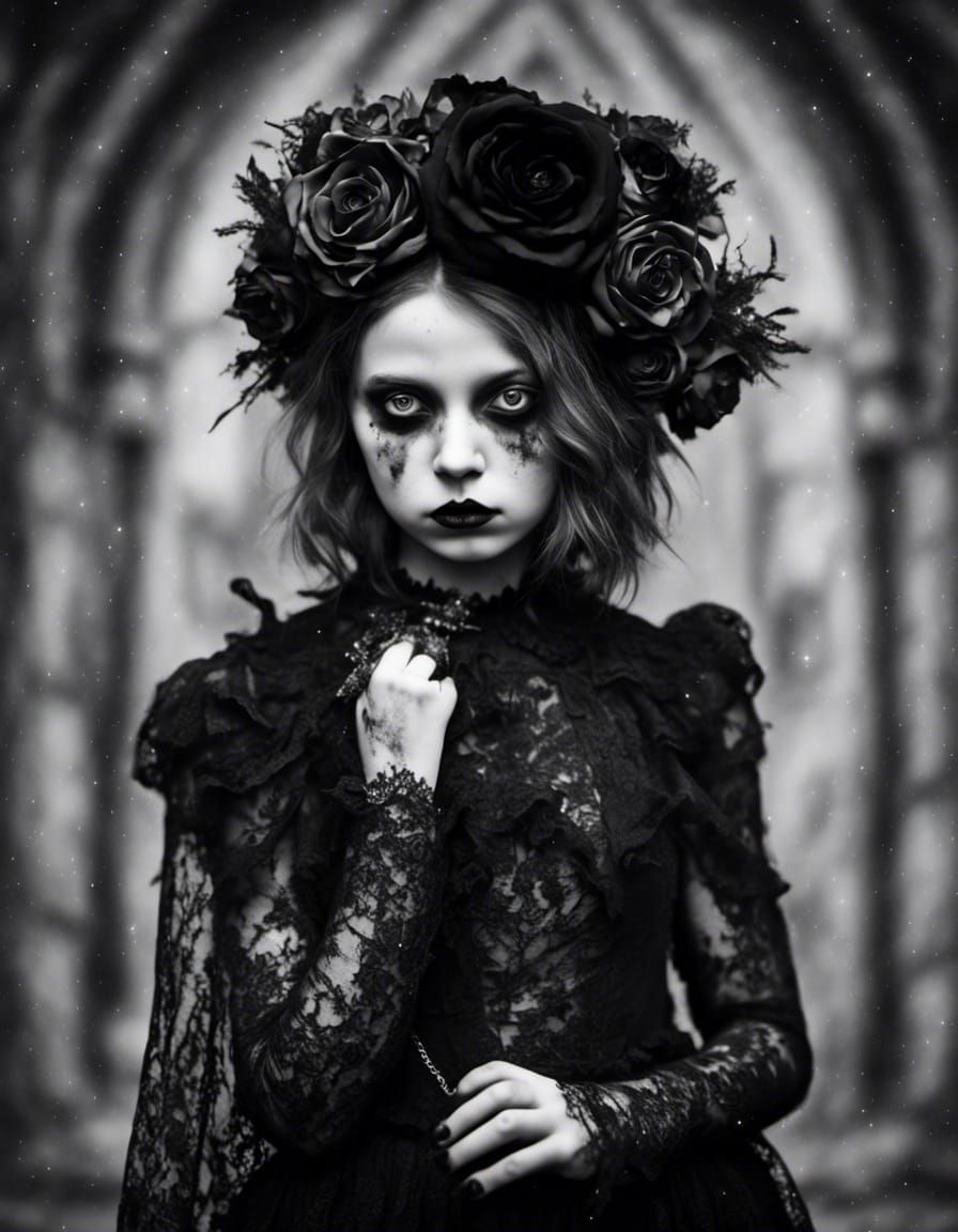 Photograph Portrait: "The Gothic Darkness of Depression":- <lora:BearZarreV2:1.0> 
