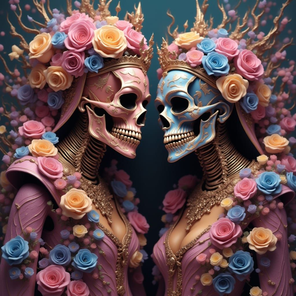 <lora:PastelCreatures:1.0> king and queen of the damned