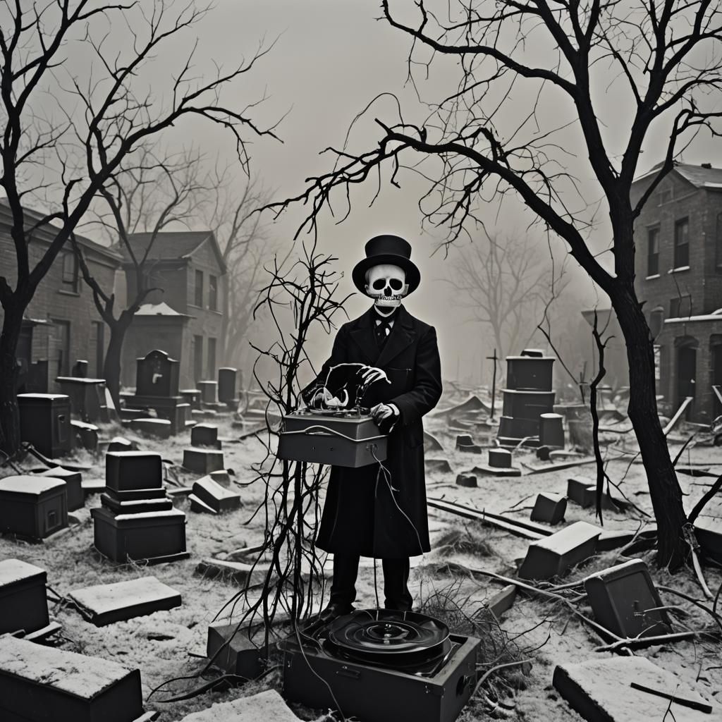 black clouds. goth fashion model. lightning. corroded steel ...