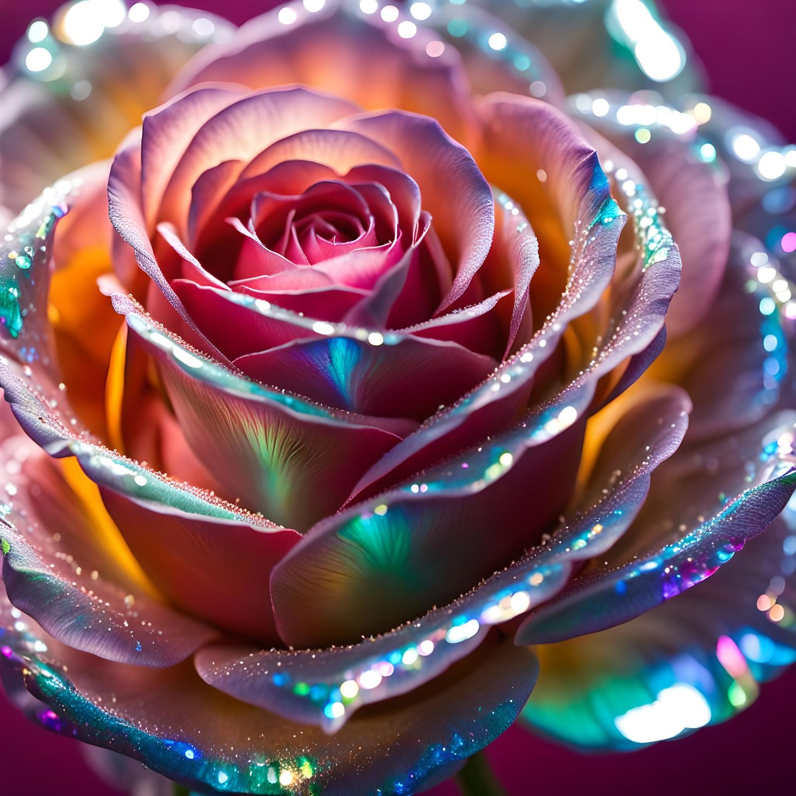 Rose with iridescent petals  by @Espinado 