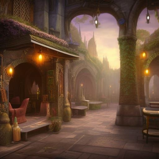 Beauty Salon, outside, Medieval, Fantasy