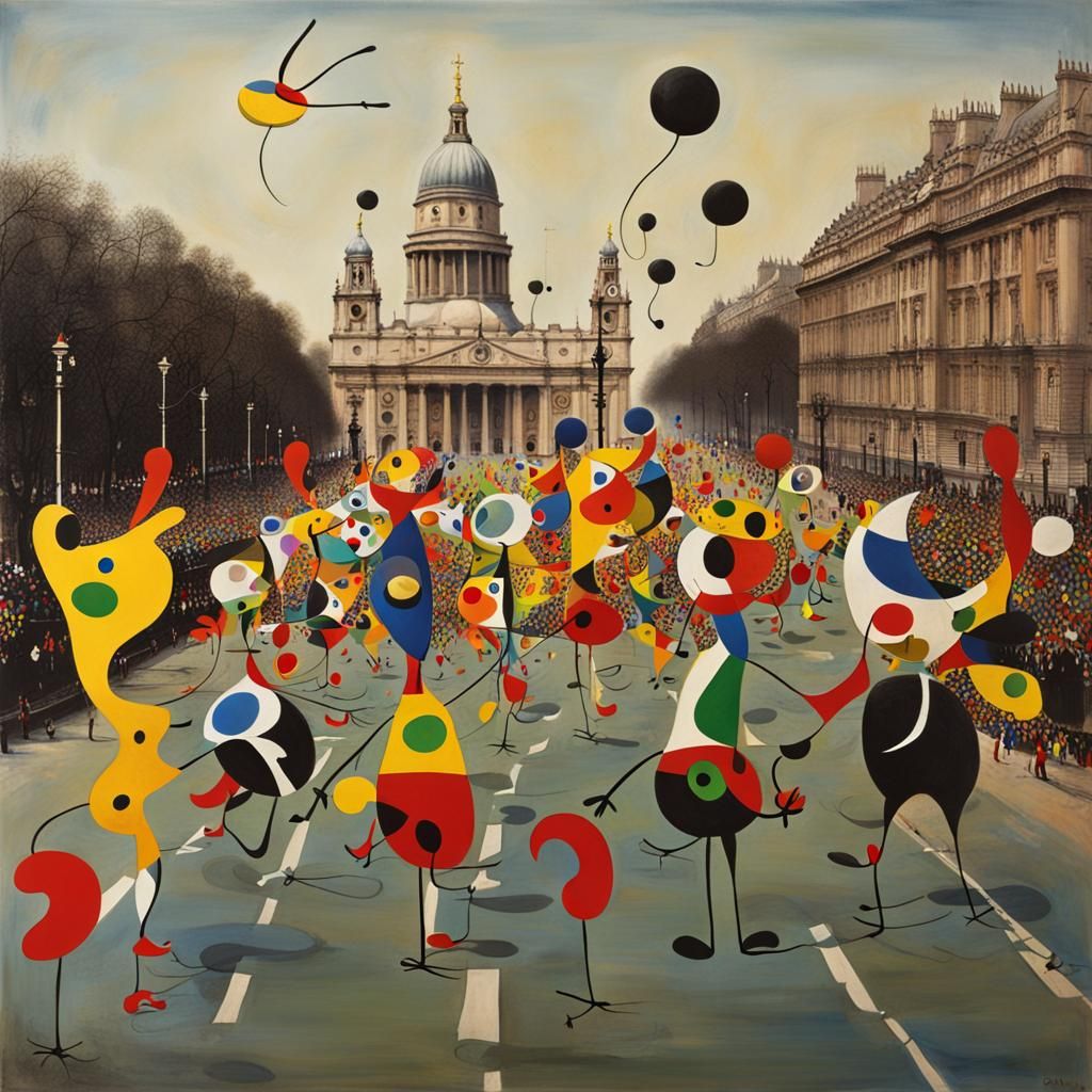 London Marathon Joan Miro and Salvador Dali