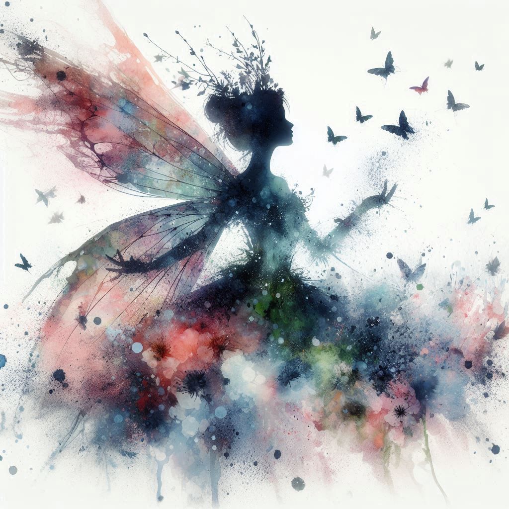 double exposure beautiful fantasy DALL-E 3 portrait landscape..