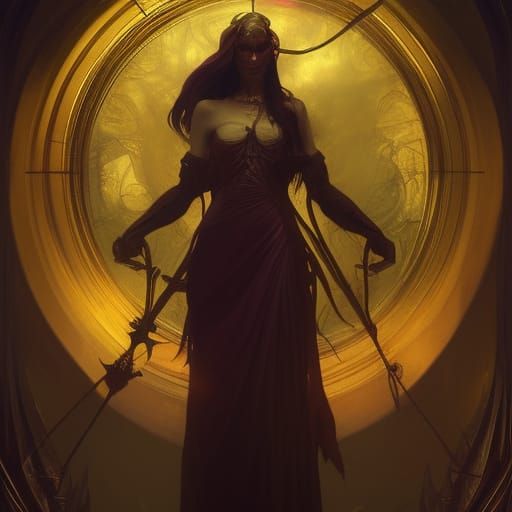 Death Holding Hourglass: Dark Fantasy Concept Art