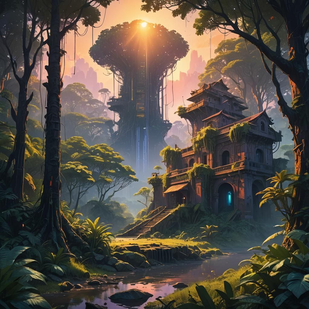 Mystical Jungle City Concept Art