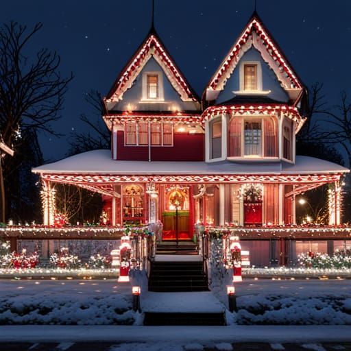 Victorian House Christmas - AI Generated Artwork - NightCafe Creator