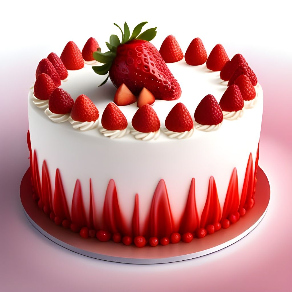 Strawberry Cake! - AI Generated Artwork - NightCafe Creator