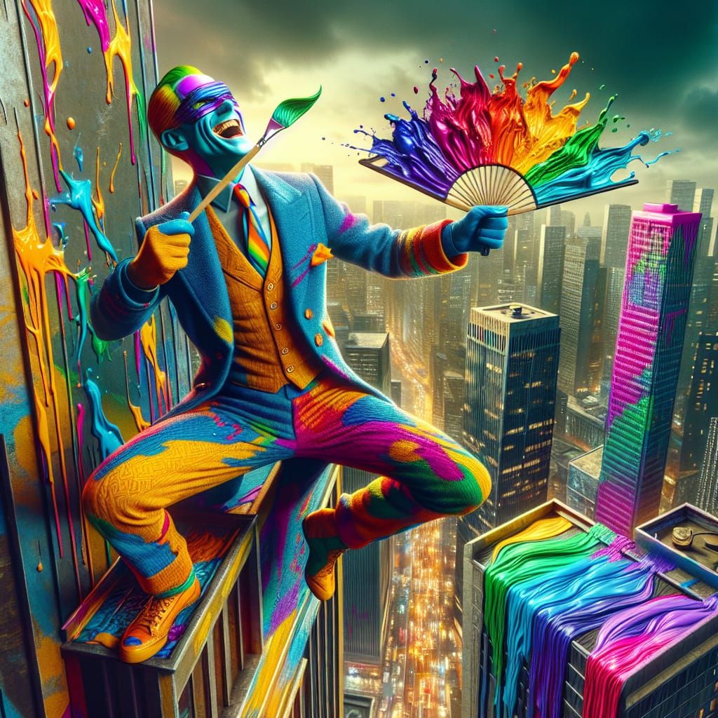 Chaotic Chromaman wants more color everywhere!    by @Goosie Girl 