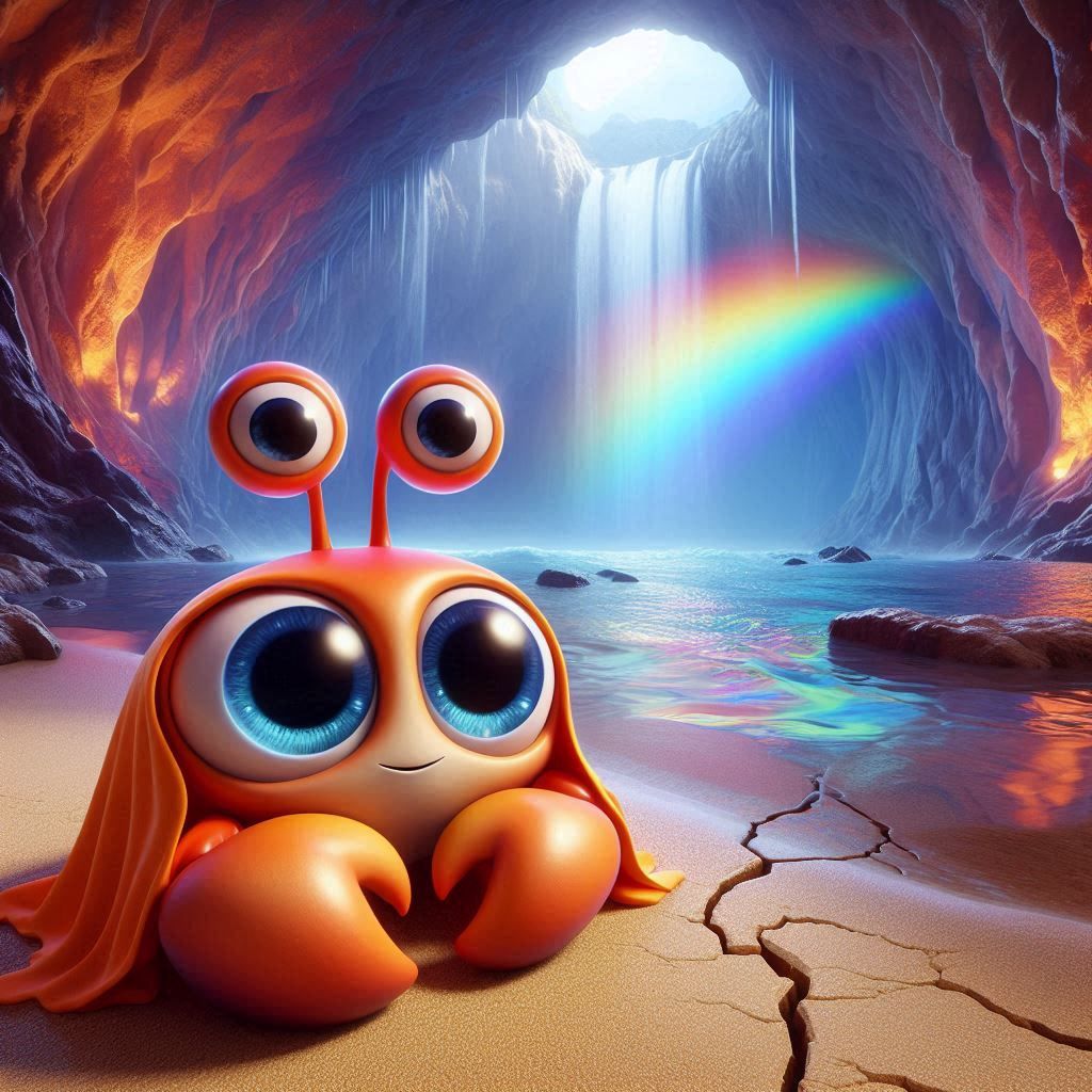 Orange Ghost Crabby Waterfall