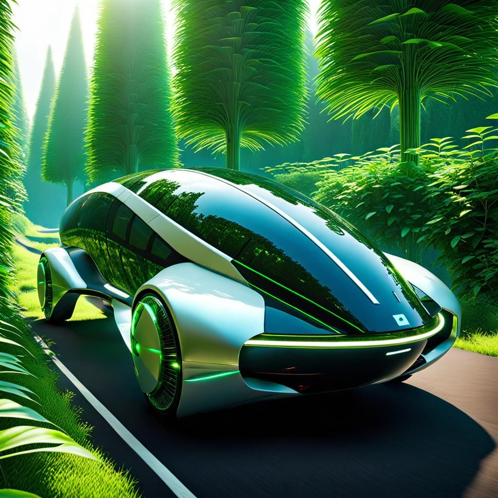 Sleek Solarpunk Vehicle  by @Nita
