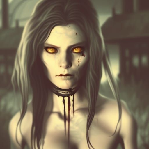 Undead, horror, victorian, lady, portrait, dark