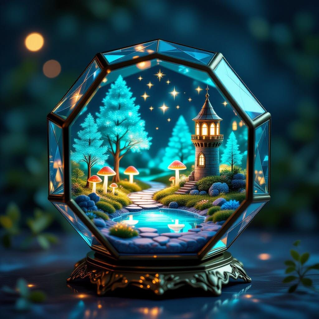 Magical Miniature World Inside Hexagonal Kaleidoscope