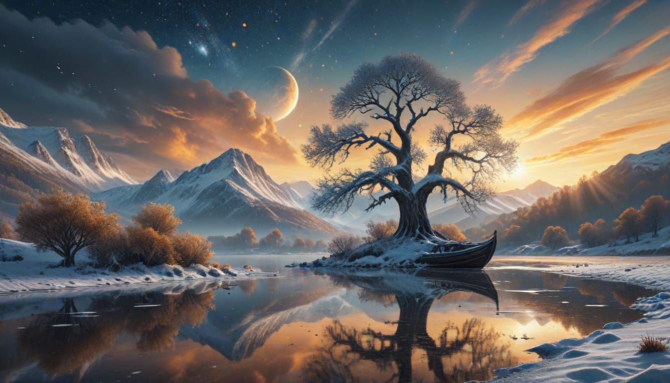Winter Wonderland Landscape in Photorealistic Style