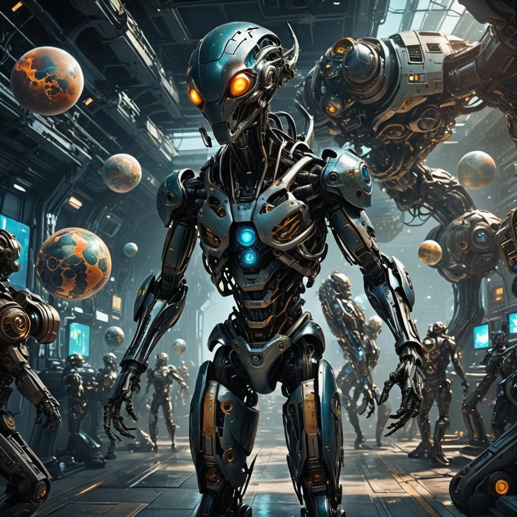 Biopunk human Atlantis alien species mix robotics realistic futuristic mystery harmoni shadow space planets ...  by @KrEiJ 