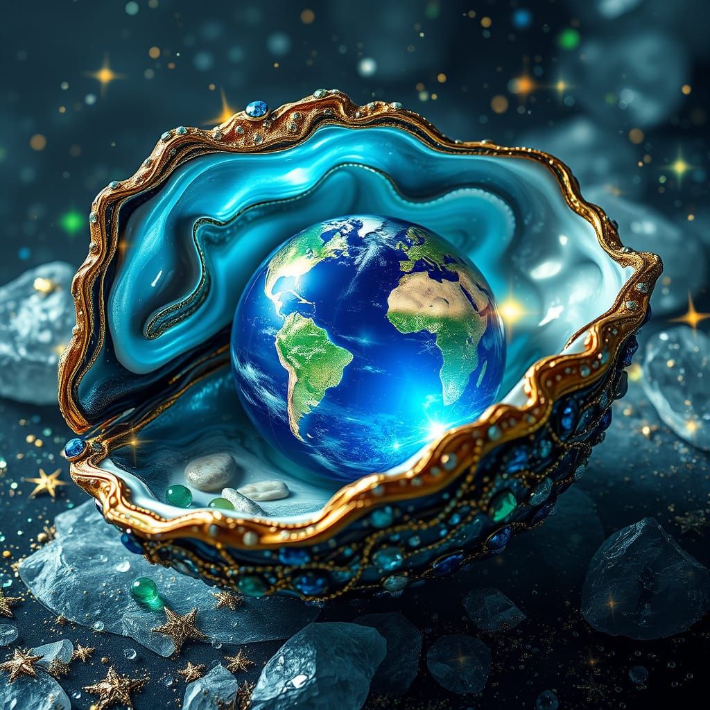 Surreal Oyster Reveals Planet Earth Inside