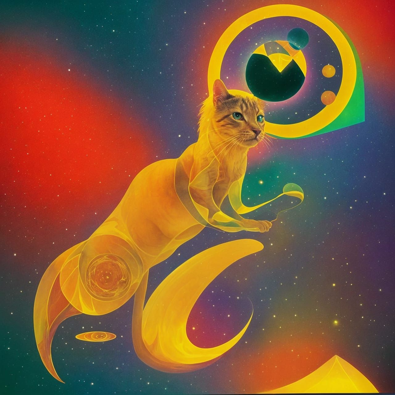 Lightly Cubist Siamese Cat