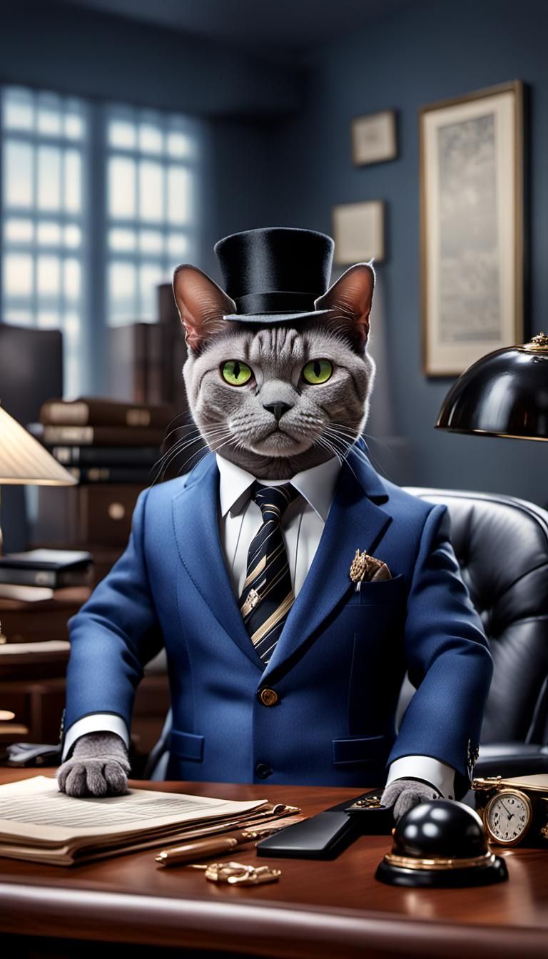 Cats in business suit the godfather