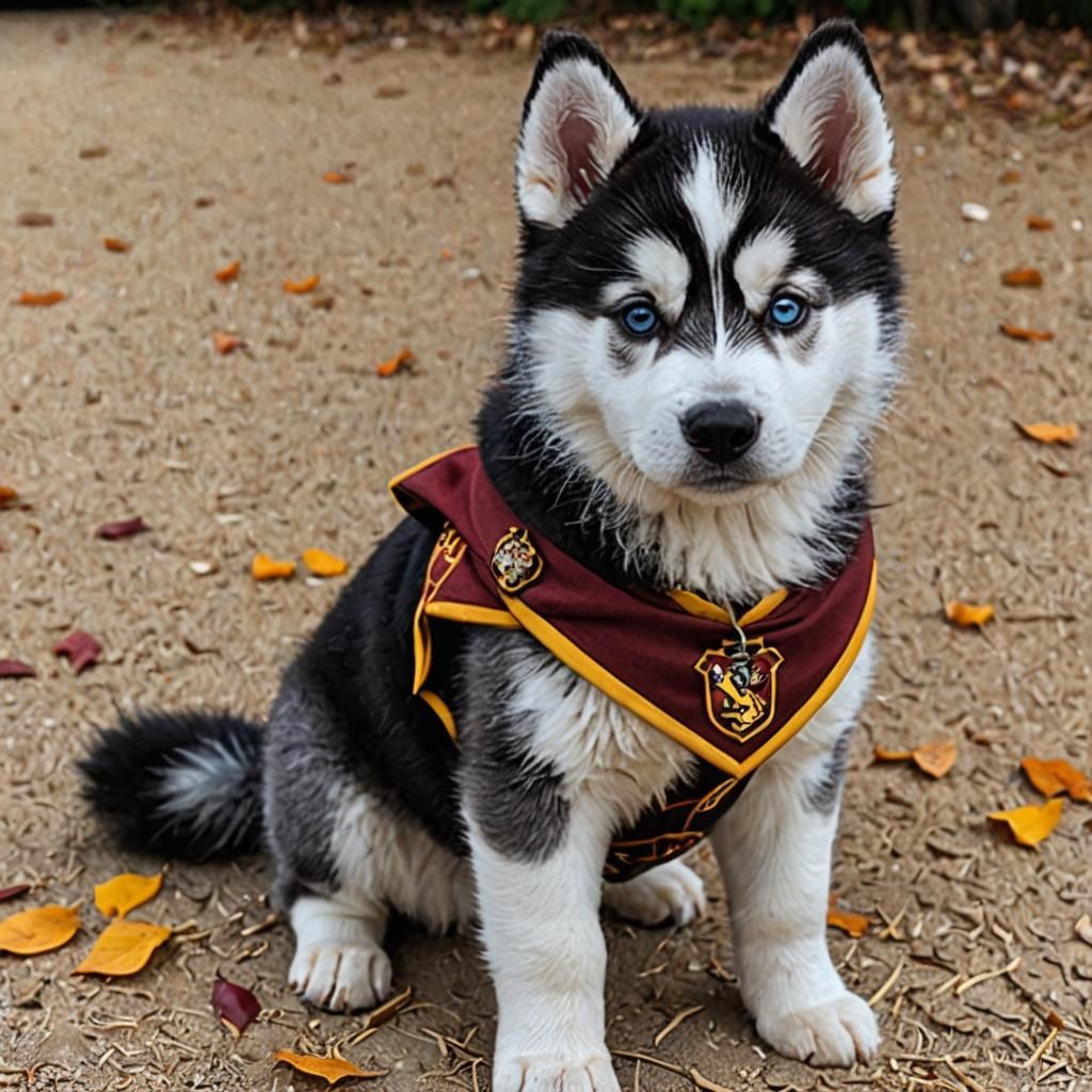Harry Potter Gryffindor baby Siberian Husky