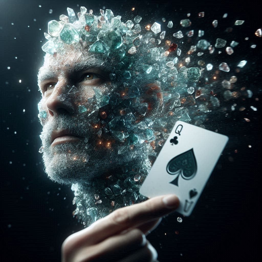 Man of glass and cards
