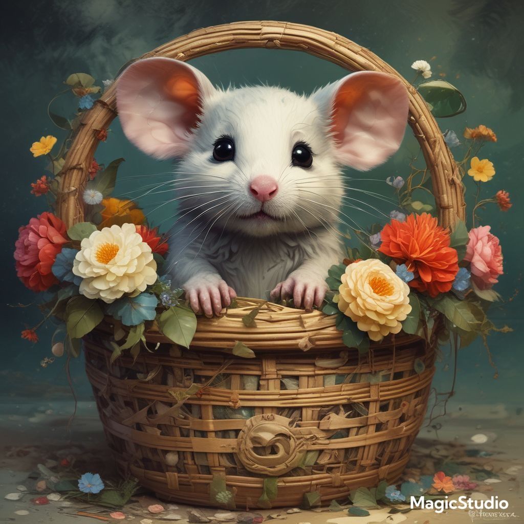 mouse in a basket