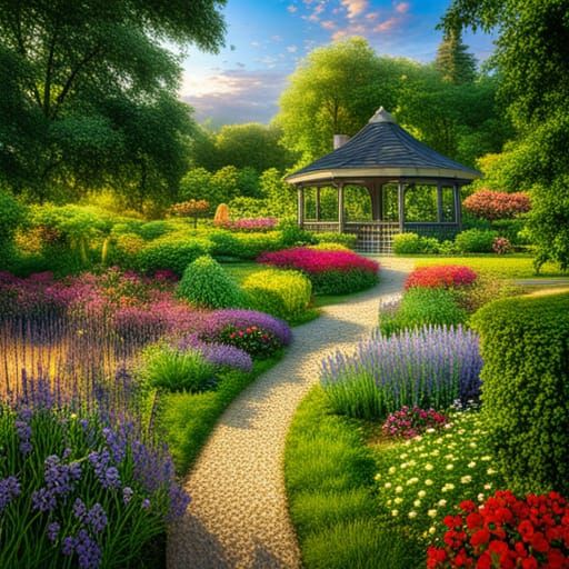 Country Cottage Garden - AI Generated Artwork - NightCafe Creator