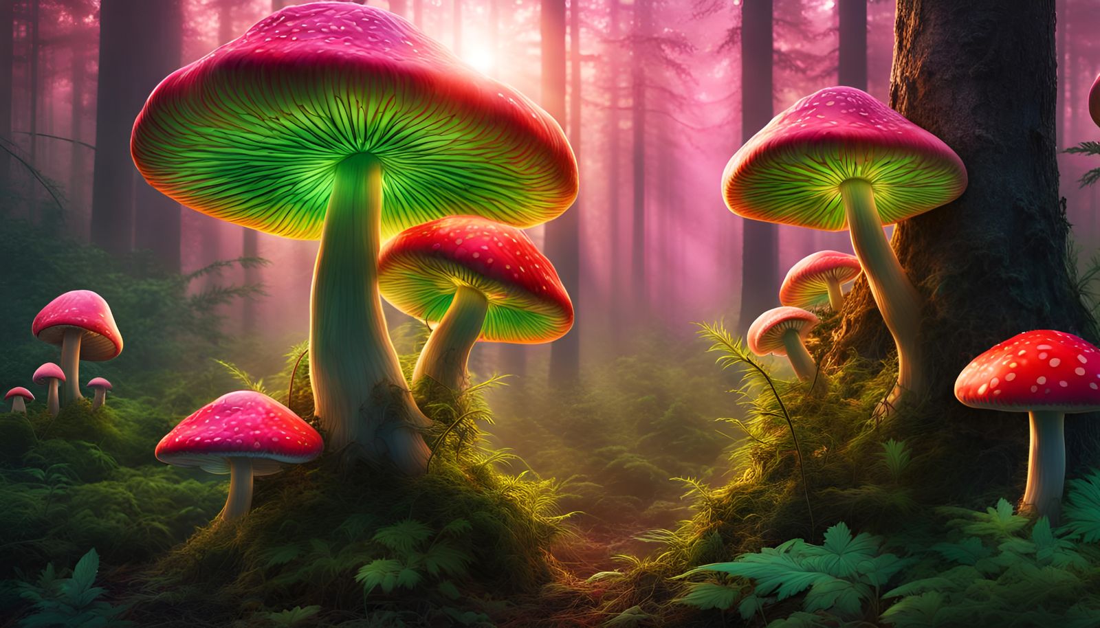 Enchanted Mushroom Forest - AI Generated Artwork - NightCafe Creator