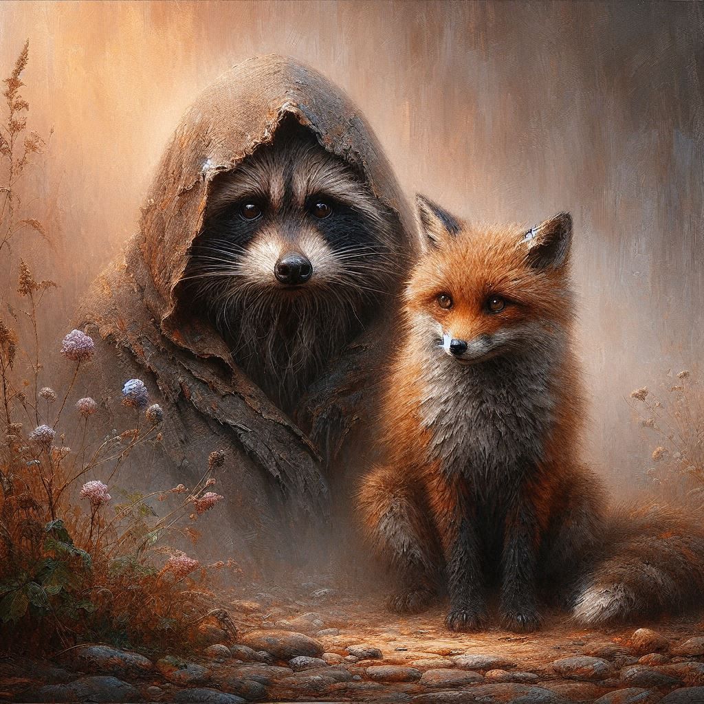The Racoon and the Fox 😁😁👍