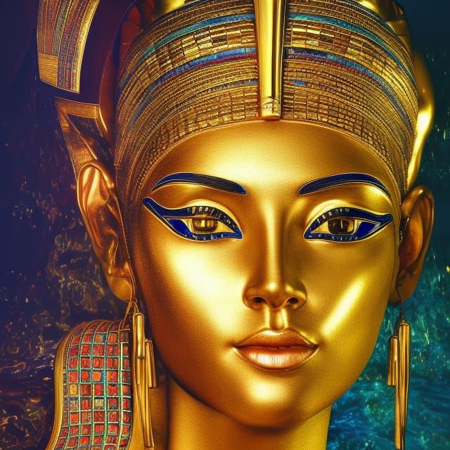 Egyptian Statue of Cleopatra - AI Generated Artwork - NightCafe Creator