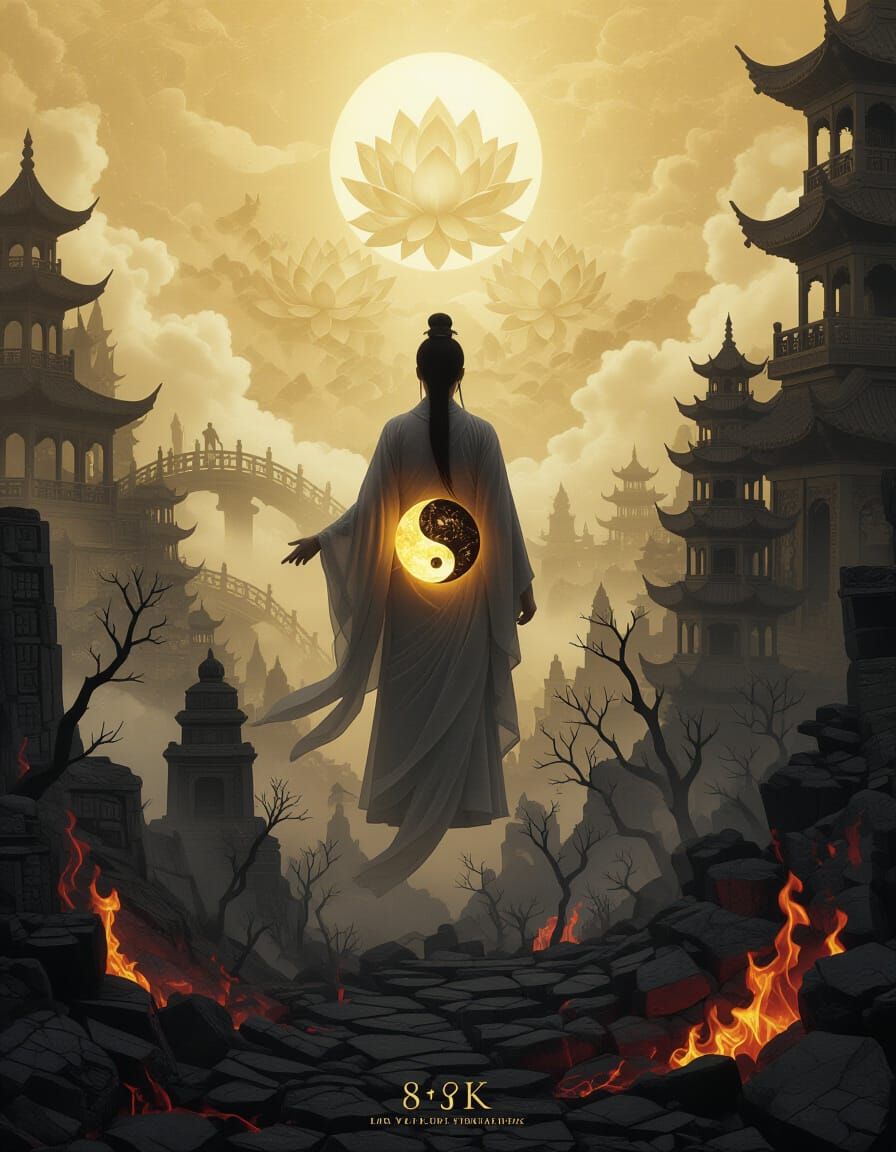 Combine the character in image 1 to play the sky piano in image 2 - Start Image 1