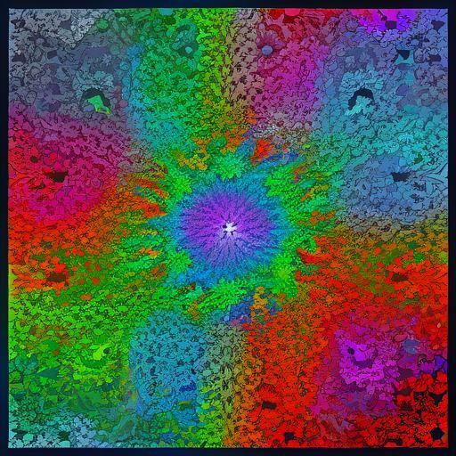 a colorful image of the Mandelbrot Set with a resolution of 1024x1024 pixels