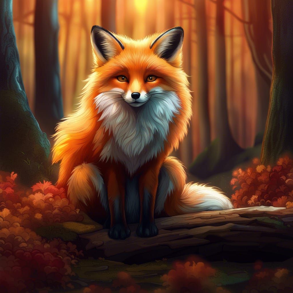 Fox in a Forest - AI Generated Artwork - NightCafe Creator