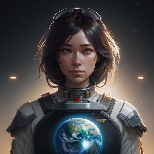 a lonely orphan astronaut beautiful girl