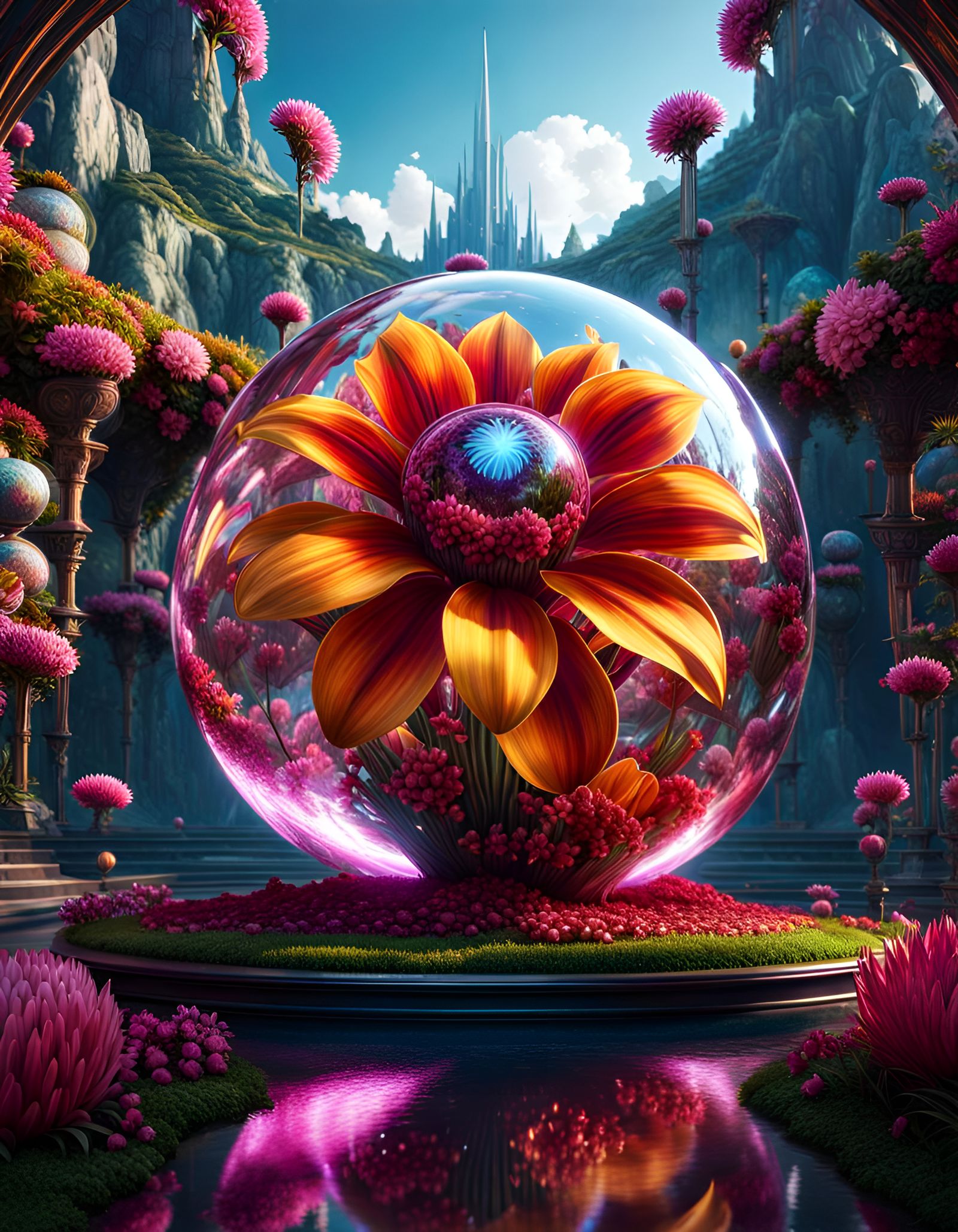 Surreal Flower Cataclysm in Crystal Universe