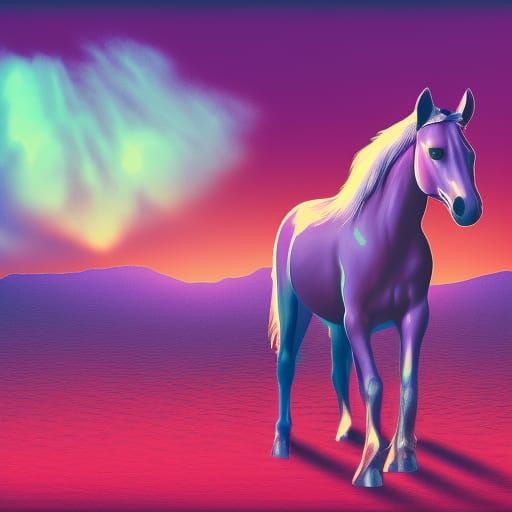 horse in a land