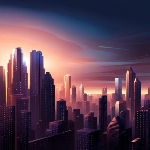 A city at night with futuristic lighting