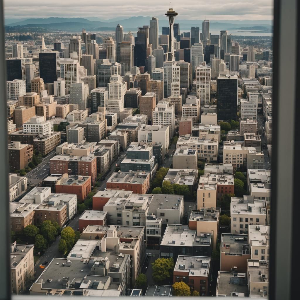 View from a penthouse window in Seattle.