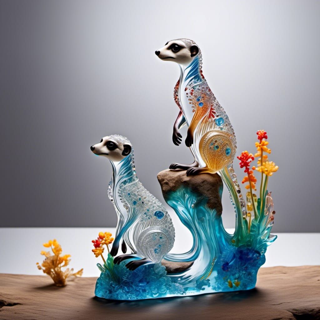 Meerkats (Glass Art)