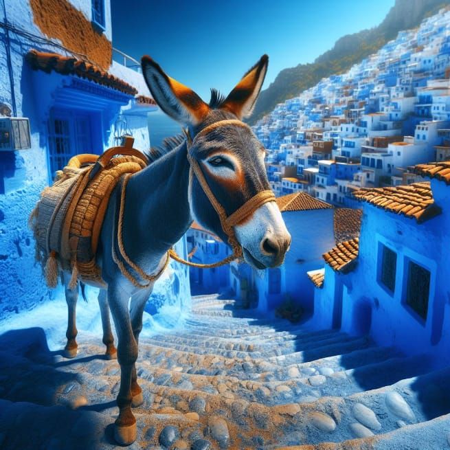 a donkey at Chefchaouen