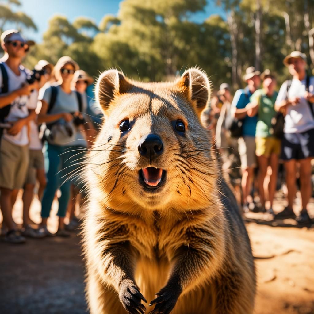 The infamous photobombing quokka of WA.  by @AnastasiaEyes