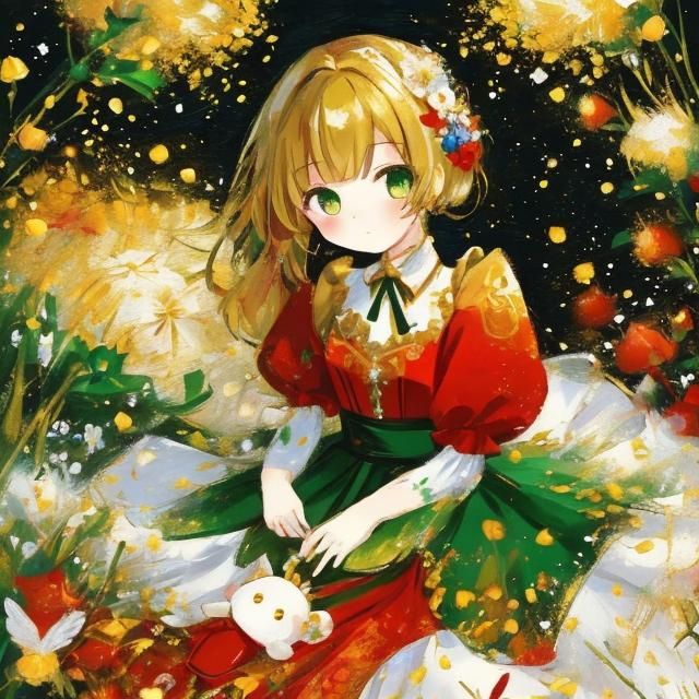 <lora:Portrayal_:1.0> (<portrayal by Tgr22>:2.0). green eyed red hair cute female chibi, (Strong Expression painting:1.5) intensified cerebr...