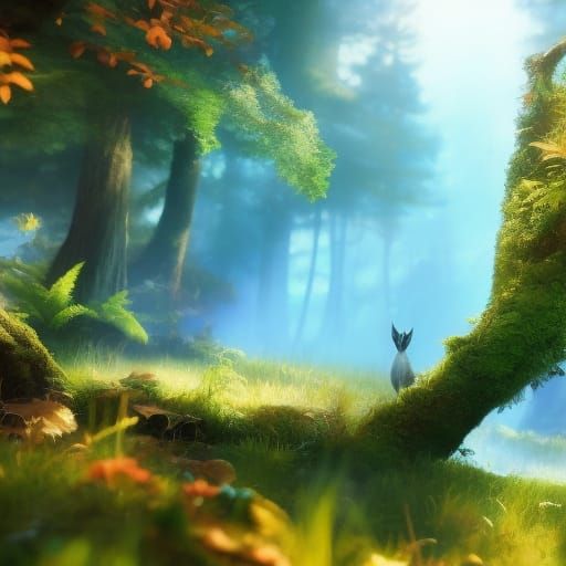 Shy Woodland Creature in an Enchanted Fairy Forest - AI Generated ...