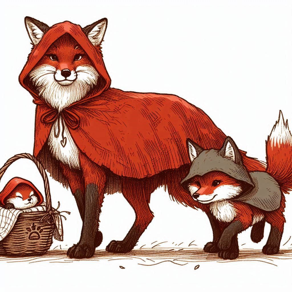 Red riding hood and her little big bad wolf