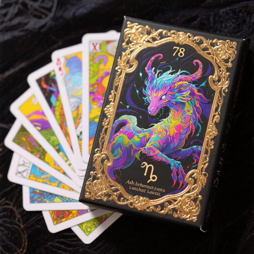 
“A full professional tarot deck design, 78 cards total. Each card has a unified ornate frame, luxurious fantasy style, highly detailed artw...