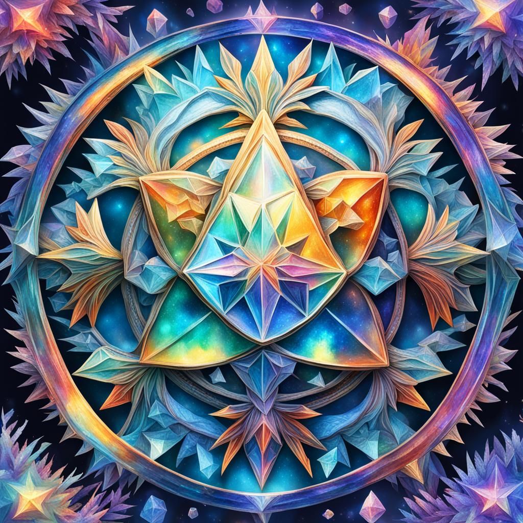 Hyperborean Celestial Crystallization: Iridescent Enigma