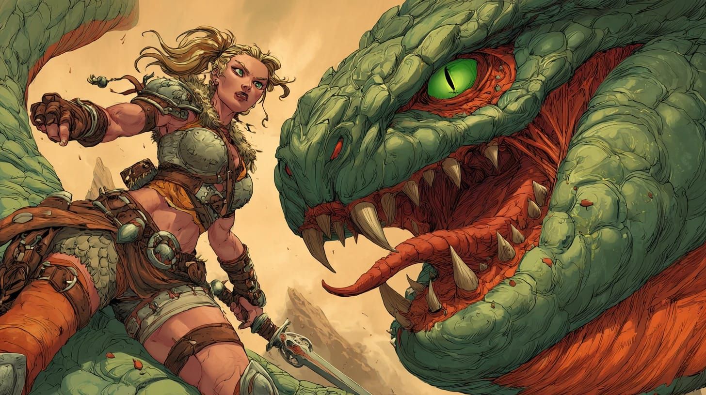 Amara and Grog the Snake Demon