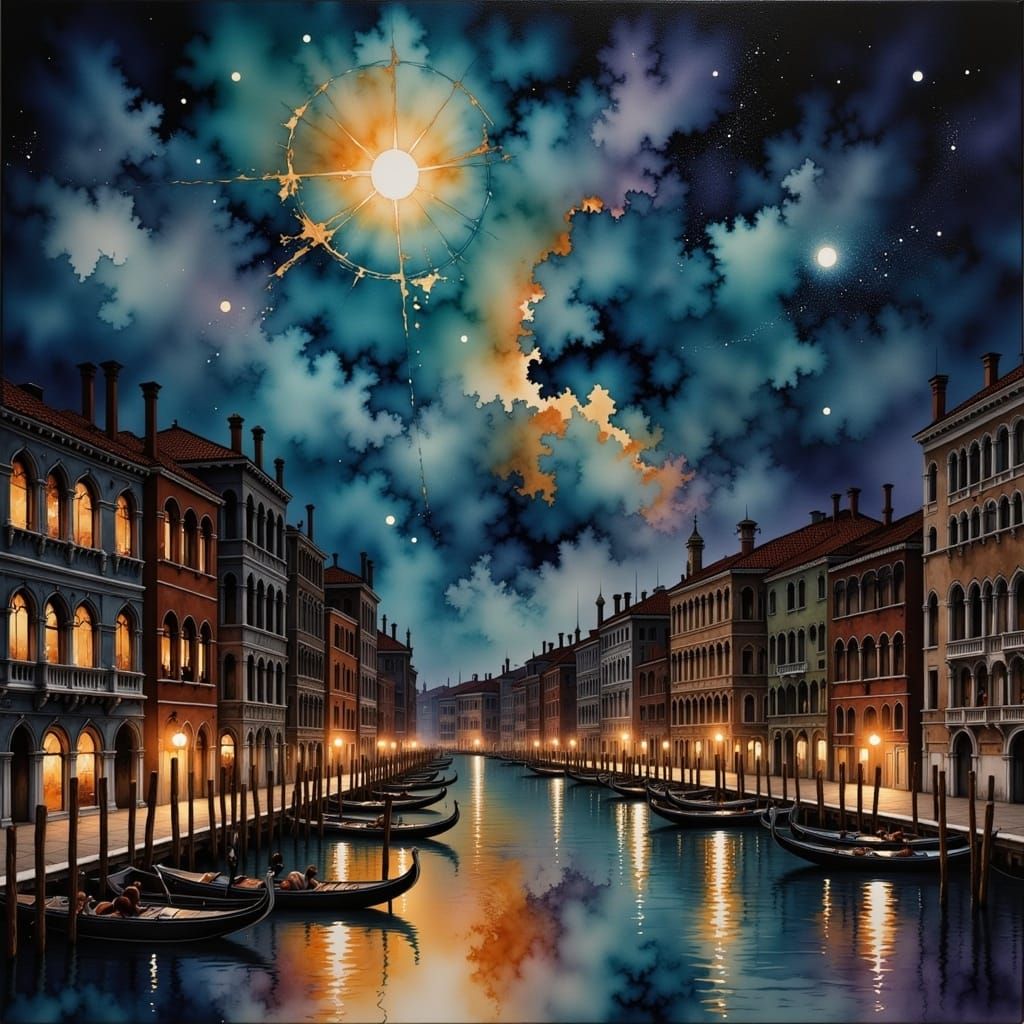 Midnight inParis <lora:Alcohol Inks:1.0> 