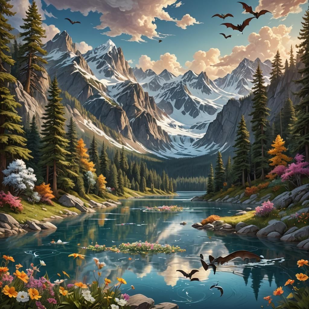 Breathtaking Mountain Landscape with Golden Light