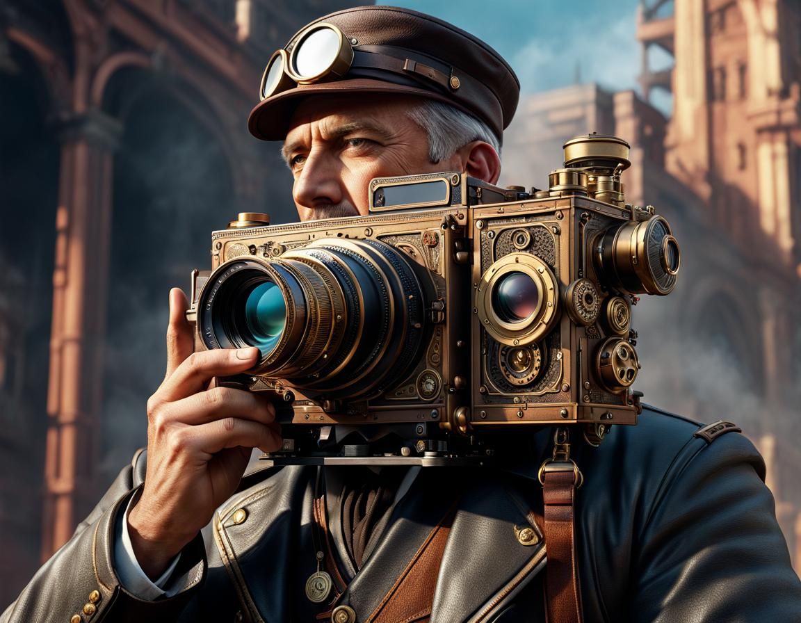 Steampunk photographer - AI Generated Artwork - NightCafe Creator